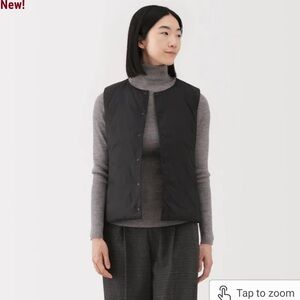 Muji lightweight down collarless vest